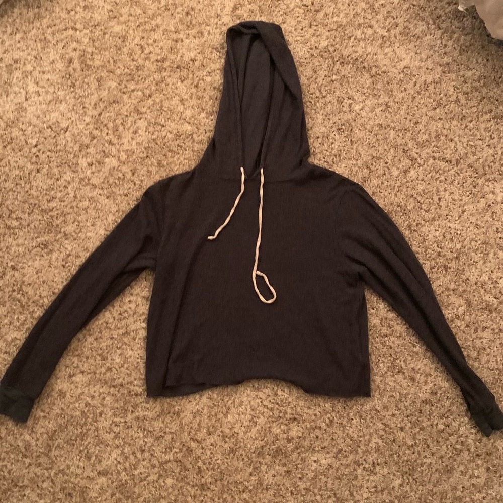 Dark gray cropped lightweight hoodie